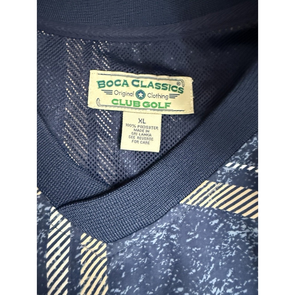Boca Classic Mens Pullover Golf Jacket XL XLarge Plaid Blue Beige NWT - Picture 4 of 5